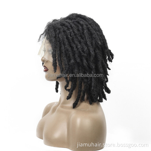 Short Soft Black Synthetic Lace Front Wigs Faux locs Dreadlock Dreads Braiding Crochet Hair Lace Wig African